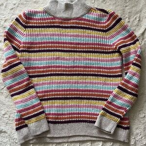 Talbots Multicolor Striped Turtleneck Sweater
